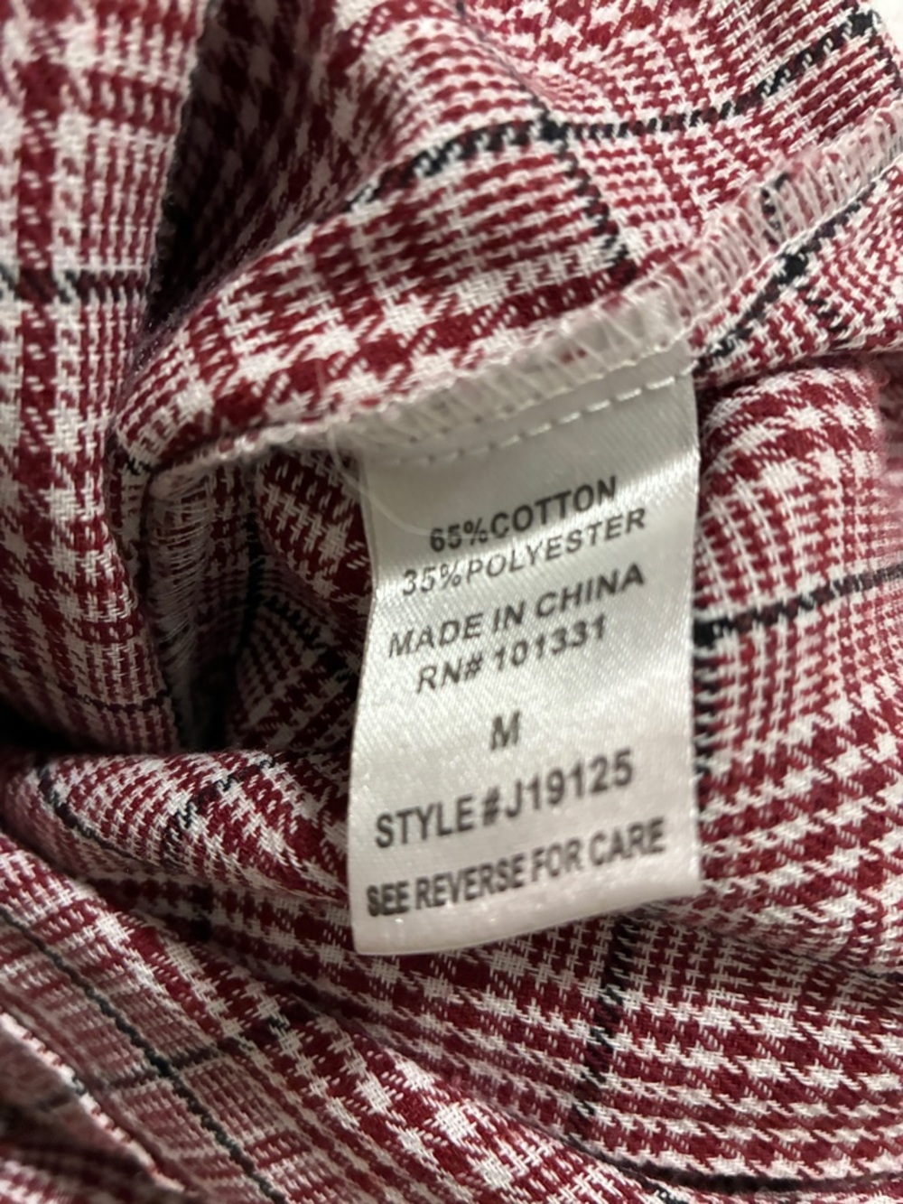 CHARLOTTE RUSSE Plaid jumpsuit Size Medium Maroon/Dark blue/cream slight flare - Picture 6 of 7